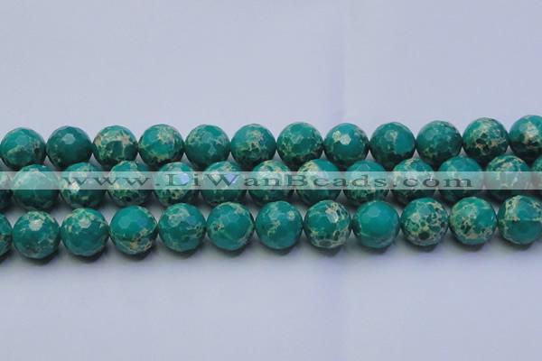 CDE2566 15.5 inches 18mm faceted round dyed sea sediment jasper beads