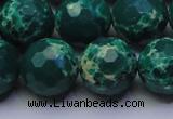 CDE2572 15.5 inches 16mm faceted round dyed sea sediment jasper beads