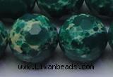 CDE2576 15.5 inches 24mm faceted round dyed sea sediment jasper beads