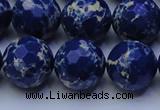 CDE2581 15.5 inches 18mm faceted round dyed sea sediment jasper beads