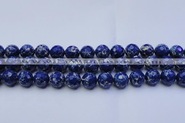 CDE2581 15.5 inches 18mm faceted round dyed sea sediment jasper beads