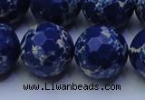 CDE2583 15.5 inches 22mm faceted round dyed sea sediment jasper beads