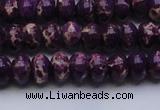 CDE2634 15.5 inches 8*12mm rondelle dyed sea sediment jasper beads