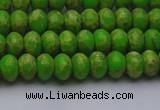 CDE2656 15.5 inches 5*8mm rondelle dyed sea sediment jasper beads