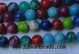 CDE2688 15.5 inches 4mm round mixed color sea sediment jasper beads