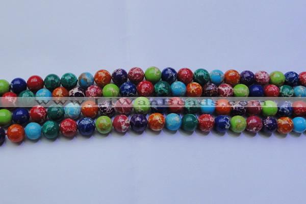 CDE2691 15.5 inches 10mm round mixed color sea sediment jasper beads