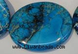 CDE321 15.5 inches 40*50mm oval dyed sea sediment jasper beads