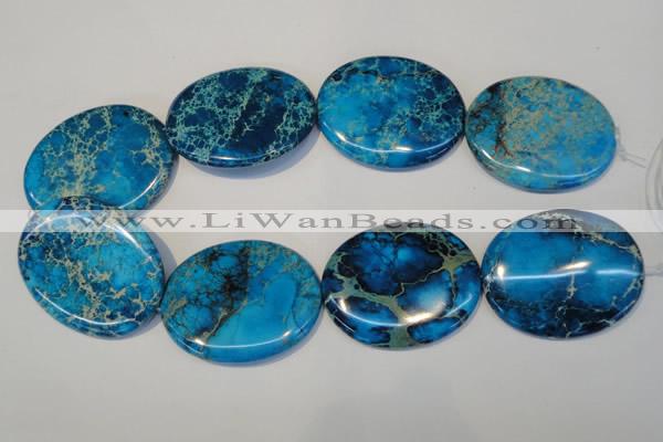 CDE321 15.5 inches 40*50mm oval dyed sea sediment jasper beads