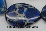 CDE327 15.5 inches 30*40mm flat teardrop dyed sea sediment jasper beads