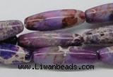 CDE33 15.5 inches 10*30mm rice dyed sea sediment jasper beads