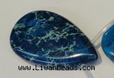 CDE345 Top-drilled 30*50mm flat teardrop dyed sea sediment jasper beads