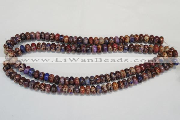 CDE371 15.5 inches 6*10mm rondelle dyed sea sediment jasper beads