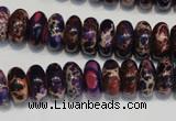 CDE372 15.5 inches 6*12mm rondelle dyed sea sediment jasper beads