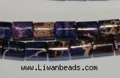 CDE380 15.5 inches 8*10mm tube dyed sea sediment jasper beads