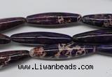 CDE383 15.5 inches 7*30mm rice dyed sea sediment jasper beads