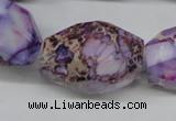 CDE40 15.5 inches 20*30mm faceted nuggets dyed sea sediment jasper beads