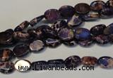 CDE414 15.5 inches 6*8mm oval dyed sea sediment jasper beads