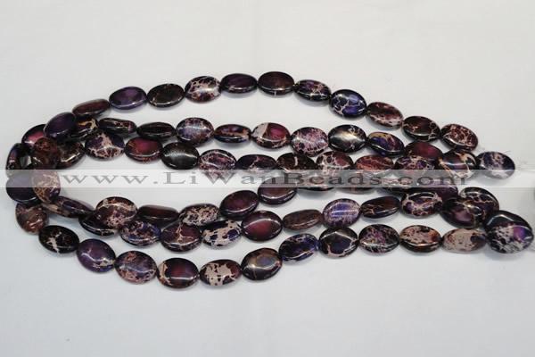 CDE417 15.5 inches 12*16mm oval dyed sea sediment jasper beads