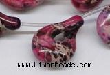 CDE43 15.5 inches 22*35mm petal shaped dyed sea sediment jasper beads