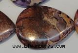 CDE461 15.5 inches 30*40mm flat teardrop dyed sea sediment jasper beads