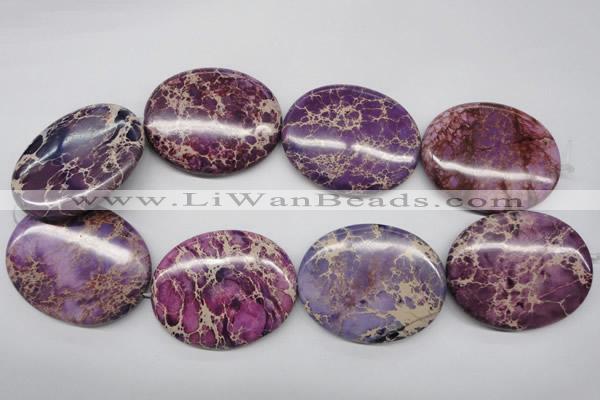 CDE470 15.5 inches 40*50mm oval dyed sea sediment jasper beads