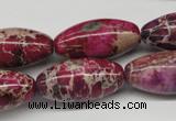 CDE484 15.5 inches 15*30mm rice dyed sea sediment jasper beads