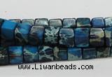 CDE52 15.5 inches 6*6mm cube dyed sea sediment jasper beads wholesale