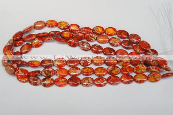 CDE531 15.5 inches 12*16mm oval dyed sea sediment jasper beads