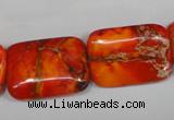 CDE556 15.5 inches 18*25mm rectangle dyed sea sediment jasper beads