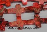 CDE566 15.5 inches 15*20mm cross dyed sea sediment jasper beads