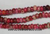 CDE584 15.5 inches 3*6mm rondelle dyed sea sediment jasper beads