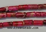 CDE591 15.5 inches 6*12mm tube dyed sea sediment jasper beads