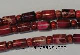 CDE597 15.5 inches 3*6mm rondelle 6*9mm tube dyed sea sediment jasper beads