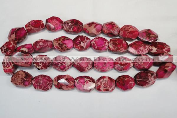 CDE615 15.5 inches 18*24mm faceted nugget dyed sea sediment jasper beads