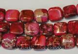 CDE621 15.5 inches 12*12mm square dyed sea sediment jasper beads