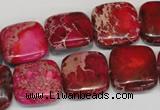 CDE623 15.5 inches 16*16mm square dyed sea sediment jasper beads