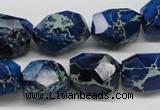 CDE64 15.5 inches 15*20mm faceted nuggets dyed sea sediment jasper beads