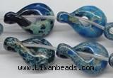 CDE66 15.5 inches 20*30mm petal shaped dyed sea sediment jasper beads