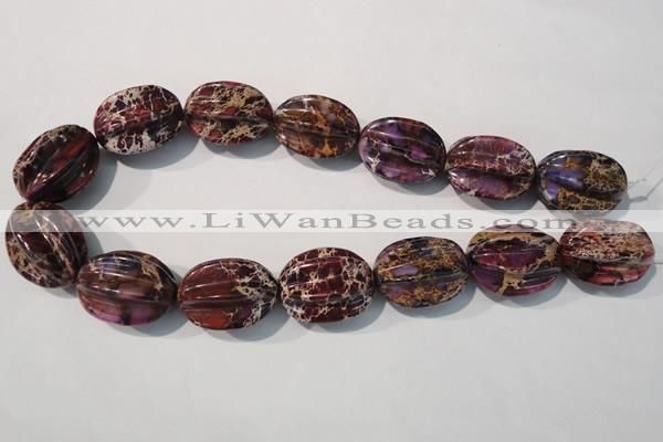 CDE701 15.5 inches 22*28mm star fruit shaped dyed sea sediment jasper beads