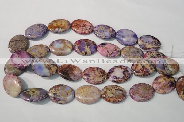 CDE712 15.5 inches 22*30mm oval dyed sea sediment jasper beads