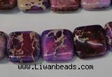 CDE717 15.5 inches 16*16mm square dyed sea sediment jasper beads