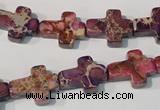 CDE722 15.5 inches 12*16mm cross dyed sea sediment jasper beads