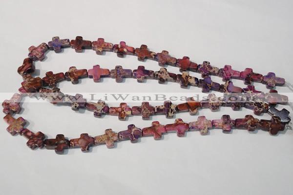 CDE722 15.5 inches 12*16mm cross dyed sea sediment jasper beads