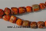 CDE732 15.5 inches 6*7mm – 8*9mm nuggets dyed sea sediment jasper beads