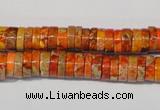 CDE734 15.5 inches 3*8mm heishi dyed sea sediment jasper beads