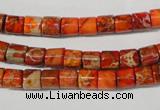 CDE735 15.5 inches 6*6mm tube dyed sea sediment jasper beads