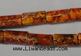 CDE738 15.5 inches 8*16mm tube dyed sea sediment jasper beads