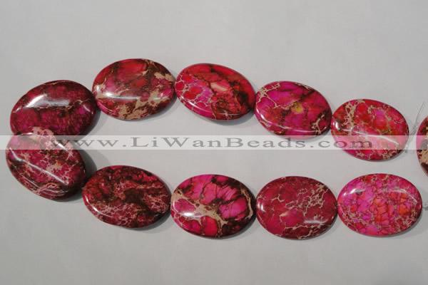 CDE784 15.5 inches 30*40mm oval dyed sea sediment jasper beads