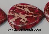 CDE790 15.5 inches 30*40mm flat teardrop dyed sea sediment jasper beads