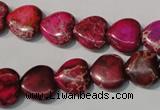 CDE792 15.5 inches 12*12mm heart dyed sea sediment jasper beads